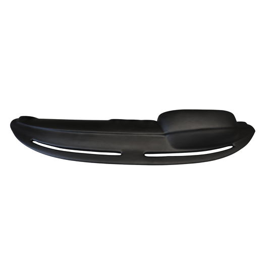 Top view of Just Dashes SoftCap black padded dash cover for 1972-1989 Mercedes-Benz R107 SL and SLC