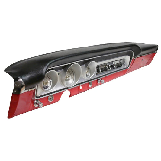 Side profile of 1962-1965 Mercury Meteor dash pad showing vinyl wrap quality