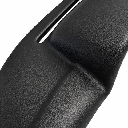 1968-1976 Mercedes-Benz 220-300D E-Class (W114/W115) SoftCap dash cover in black, close-up of the gauge hood and grain texture