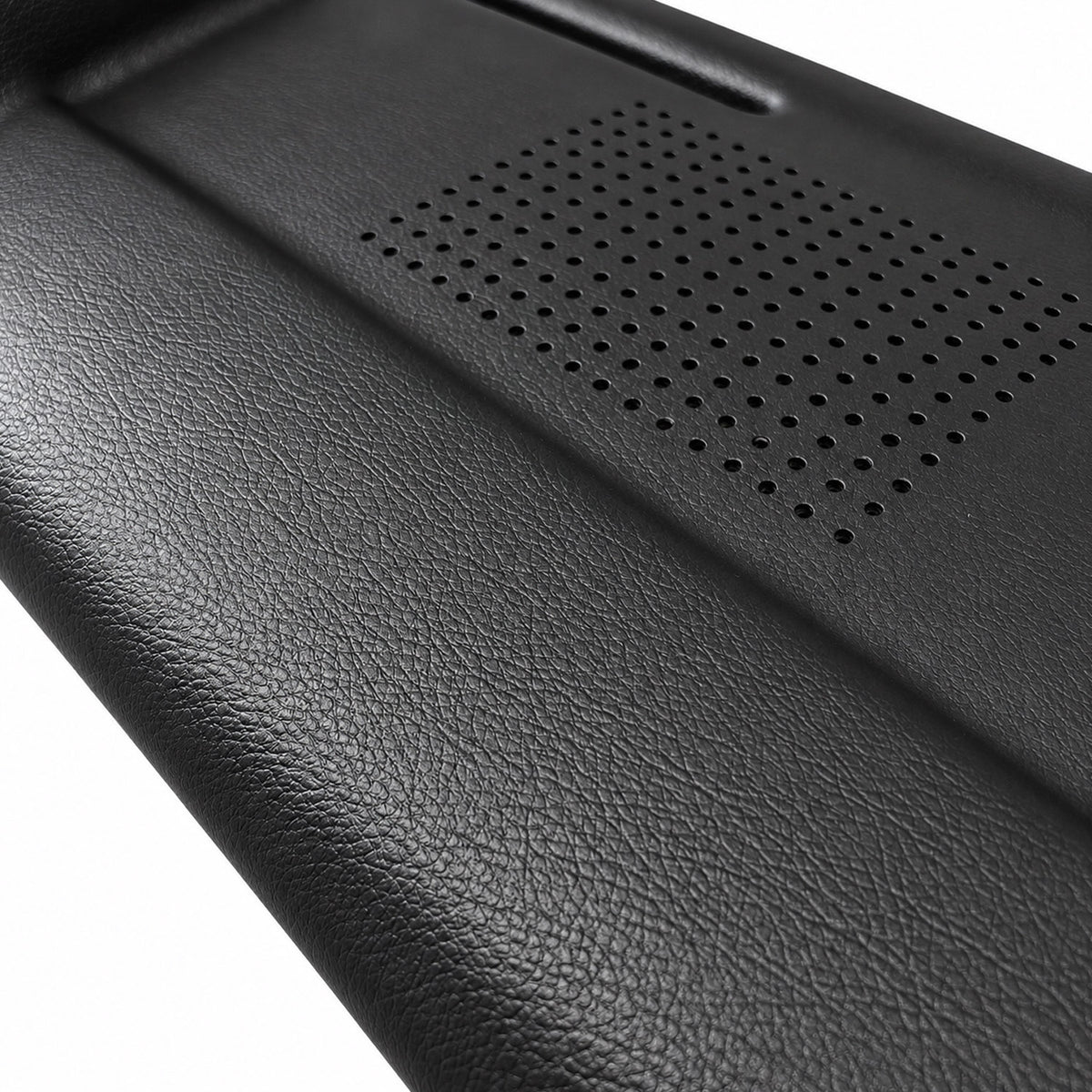 1968-1976 Mercedes-Benz 220-300D E-Class (W114/W115) SoftCap dash cover in black, close-up of the speaker grille and grain texture