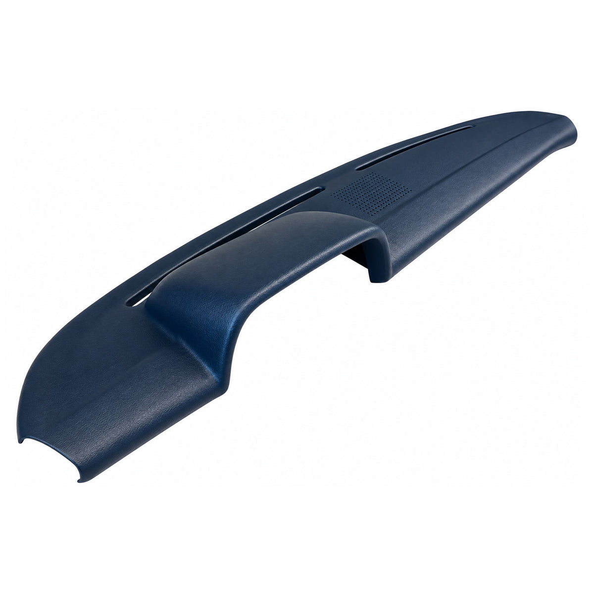 1968-1976 Mercedes-Benz 220-300D E-Class (W114/W115) SoftCap dash cover in blue, full dash angled view from the driver side