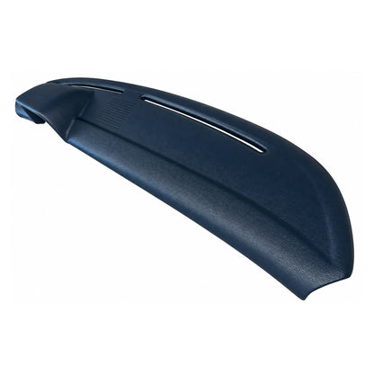 1968-1976 Mercedes-Benz 220-300D E-Class (W114/W115) SoftCap dash cover in blue, full dash angled view from the passenger side