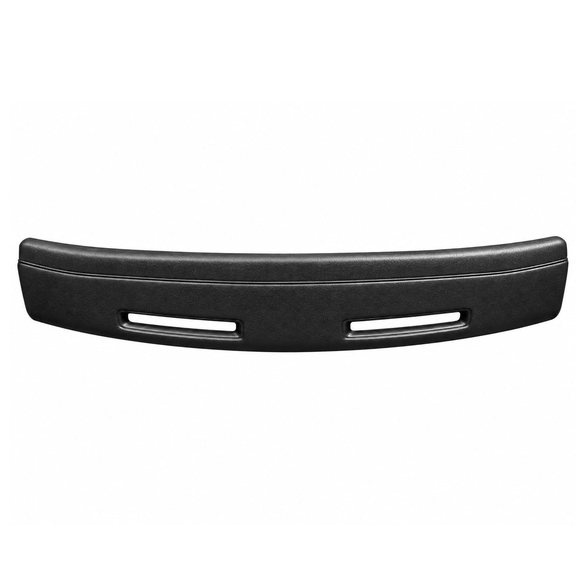 Black SoftCap dash cover for 1977-1990 Chevrolet Impala and Caprice, front view showing the two defroster vent openings