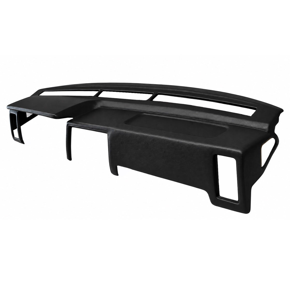 Black SoftCap dash cover for 1986.5-1993 Nissan Pickup D21 Hardbody and Pathfinder, front three-quarter view