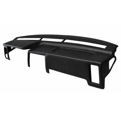 Black SoftCap dash cover for 1986.5-1993 Nissan Pickup D21 Hardbody and Pathfinder, front three-quarter view