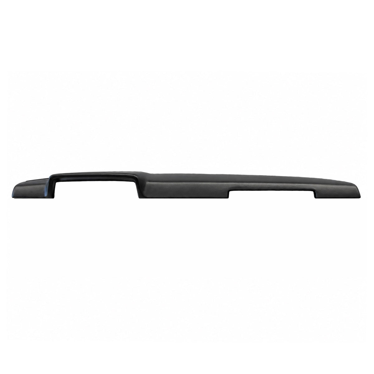 Black SoftCap dash cover for 1975-1980 Volvo 240 and 260 Series, straight-on front view showing the instrument cluster hood