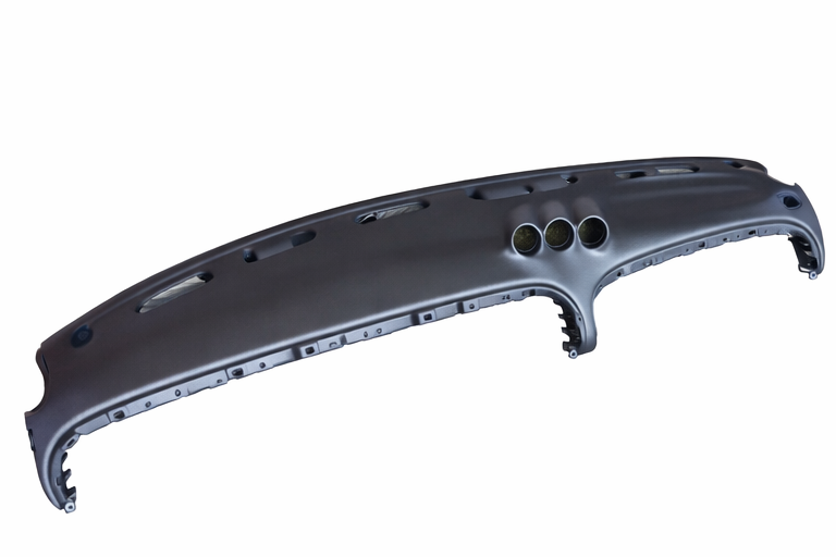 Dodge Ram dash pad reproduction full view showing 3 gauge pods and contours