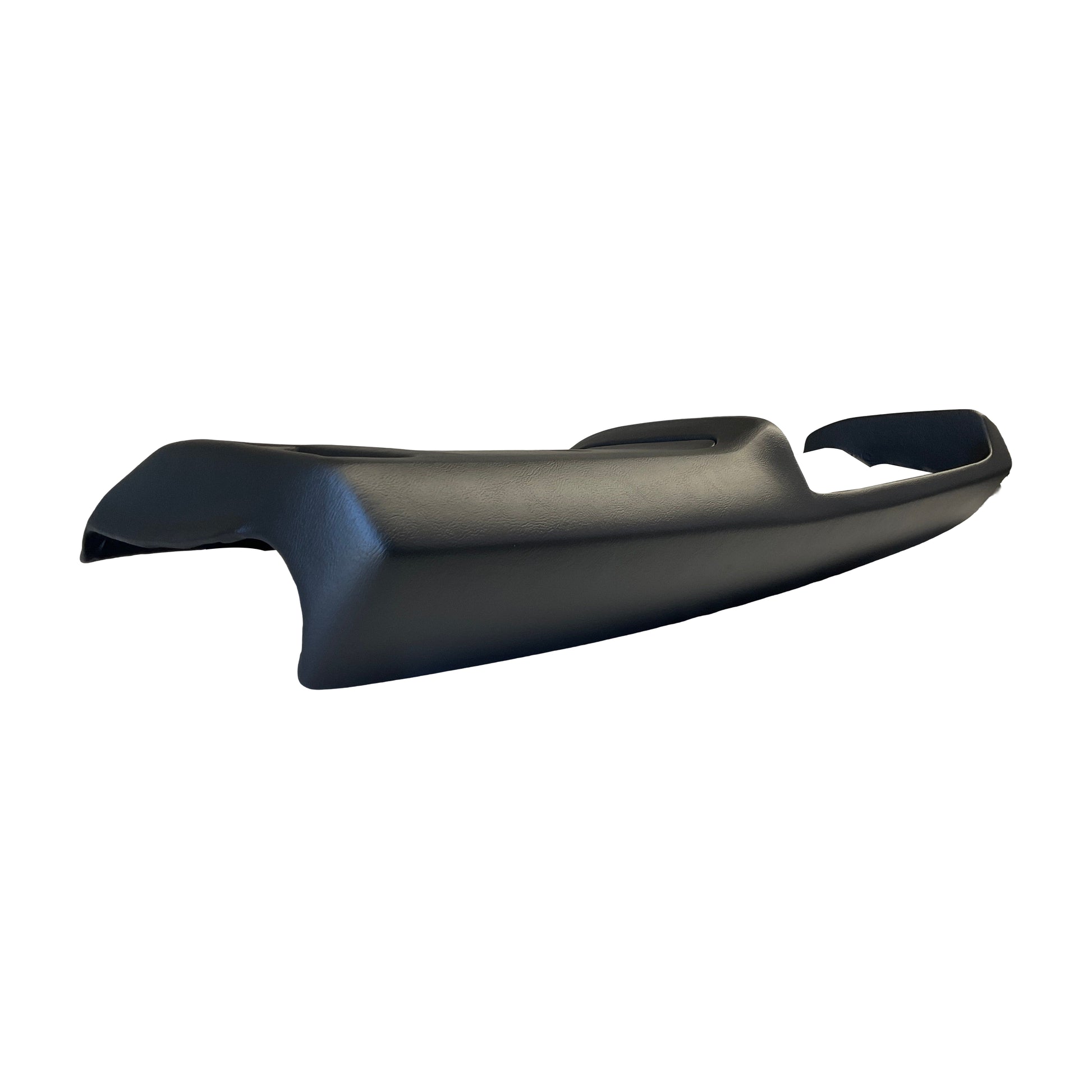 1970-1972 Pontiac GTO / LeMans SoftCap dash cover in black, rear angled view showing the contoured dashboard profile