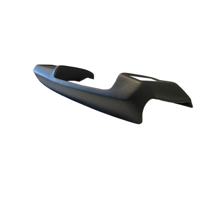 1970-1972 Pontiac GTO / LeMans SoftCap dash cover in black, elevated rear three-quarter view of contoured dashboard cover