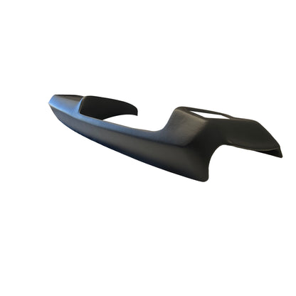 Black SoftCap dash cover, angled front view of contoured dashboard replacement cover