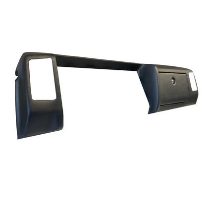 1970-1972 Pontiac GTO / LeMans SoftCap dash cover in black, angled front view showing glovebox panel and side openings