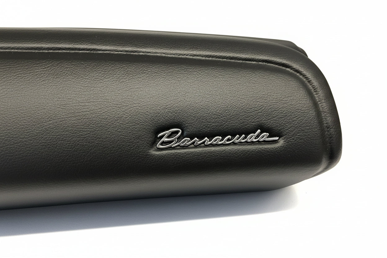 1970 Plymouth Barracuda SoftCap dash cover, close up of the factory style vinyl grain