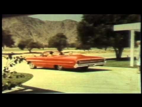 1964 Ford Galaxie "Total Performance" commercial showing the detailed instrument panel,  restyled door panels, and the luxury interior of the Galaxie 500 XL. 