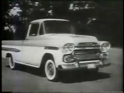 1959 Chevrolet Trucks commercial featuring the "Task Force" fleet, Fleetside pickup, and the all-new El Camino—highlighting the "high style" and "passenger car comfort" that inspires our dash pads.